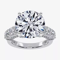 (G, Vs2-Si1) Womens 7 1/2 Ct. T.W. Lab Grown White Diamond 14K Gold Round Side Stone Engagement Ring