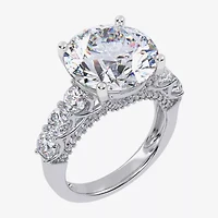 (G, Vs2-Si1) Womens 7 1/2 Ct. T.W. Lab Grown White Diamond 14K Gold Round Side Stone Engagement Ring