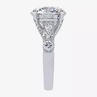 (G, Vs2-Si1) Womens 7 1/2 Ct. T.W. Lab Grown White Diamond 14K Gold Round Side Stone Engagement Ring