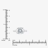 Signature By Modern Bride (F / Vs2) Womens 4 1/2 CT. T.W. Lab Grown White Diamond 14K Gold Round Side Stone Engagement Ring