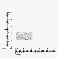 (F / Vs2) Womens 5 CT. T.W. Lab Grown White Diamond 14K Gold Round Side Stone Engagement Ring