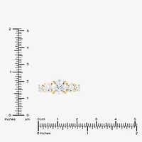 (F / Vs2) Womens 3 CT. T.W. Lab Grown White Diamond 14K Gold Round 5-Stone Engagement Ring