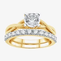 (H-I, I1) Womens 1 CT. T.W. Lab Grown White Diamond 14K Gold Over Silver Bridal Set