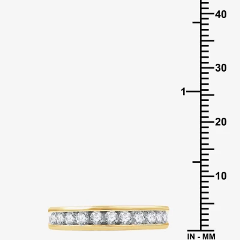 (H-I / I1) Womens 4MM 1/2 CT. T.W. Lab Grown White Diamond 14K Gold Over Silver Wedding Band