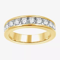 (H-I / I1) Womens 5MM 1 CT. T.W. Lab Grown White Diamond 14K Gold Over Silver Wedding Band