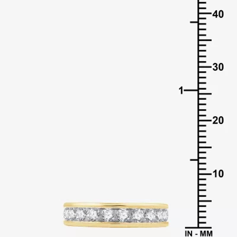 (H-I / I1) Womens 5MM 1 CT. T.W. Lab Grown White Diamond 14K Gold Over Silver Wedding Band