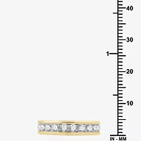 (H-I / I1) Womens 5MM 1 CT. T.W. Lab Grown White Diamond 14K Gold Over Silver Wedding Band