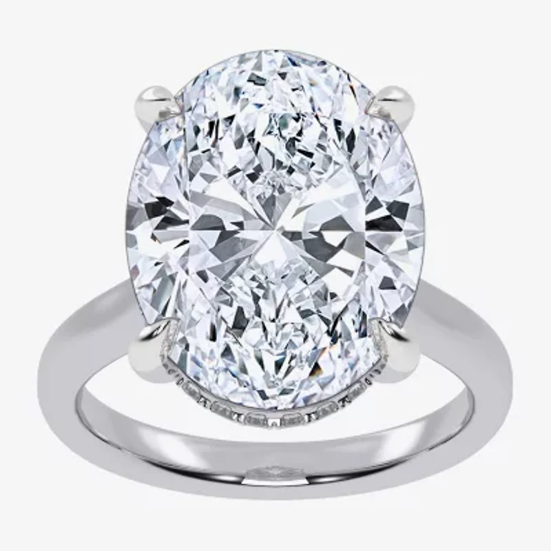 Signature By Modern Bride (G/Vs2-Si1) Womens 8 1/4 Ct. T.W. Lab Grown White Diamond 14K Gold Oval Solitaire Engagement Ring