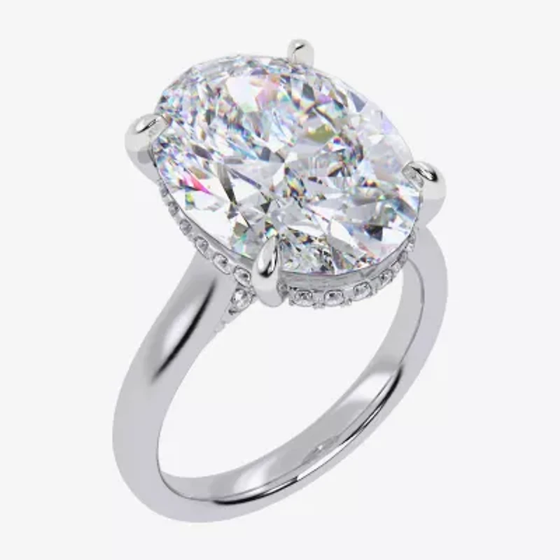 Signature By Modern Bride (G/Vs2-Si1) Womens 8 1/4 Ct. T.W. Lab Grown White Diamond 14K Gold Oval Solitaire Engagement Ring