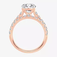 F-G/ Vs2-Si1) Womens / CT. T.W. Lab Grown White Diamond 14K Rose Gold Round Side Stone Bridal Set