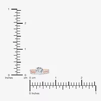 F-G/ Vs2-Si1) Womens / CT. T.W. Lab Grown White Diamond 14K Rose Gold Round Side Stone Bridal Set