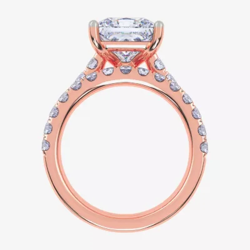 F-G/ Vs2-Si1) Womens / CT. T.W. Lab Grown White Diamond 14K Rose Gold Side Stone Bridal Set