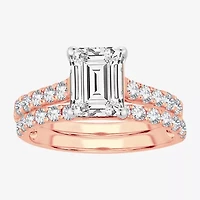 Signature By Modern Bride (F-G/ Vs2-Si1) Womens / CT. T.W. Lab Grown White Diamond 14K Rose Gold Side Stone Bridal Set