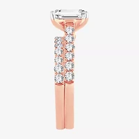 Signature By Modern Bride (F-G/ Vs2-Si1) Womens 4 CT. T.W. Lab Grown White Diamond 14K Rose Gold Side Stone Bridal Set