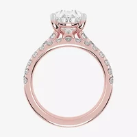 F-G/ Vs2-Si1) Womens CT. T.W. Lab Grown White Diamond 14K Rose Gold Pear Side Stone Bridal Set