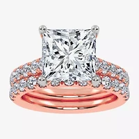 (G-H / Si1-Si2) Womens 4 CT. T.W. Lab Grown White Diamond 14K Gold Side Stone Bridal Set