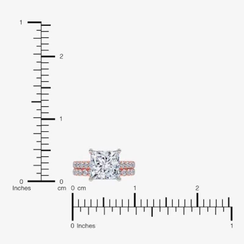 (G-H / Si1-Si2) Womens 4 CT. T.W. Lab Grown White Diamond 14K Gold Side Stone Bridal Set