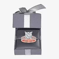 (G-H / Si1-Si2) Womens 4 CT. T.W. Lab Grown White Diamond 14K Gold Side Stone Bridal Set