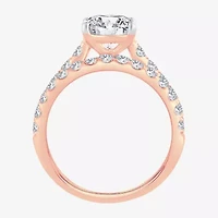 F-G/ Vs2-Si1) Womens / CT. T.W. Lab Grown White Diamond 14K Rose Gold Oval Side Stone Bridal Set