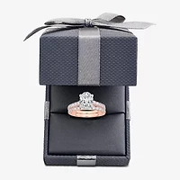 Signature By Modern Bride (F-G/ Vs2-Si1) Womens 2 1/2 CT. T.W. Lab Grown White Diamond 14K Rose Gold Oval Side Stone Bridal Set