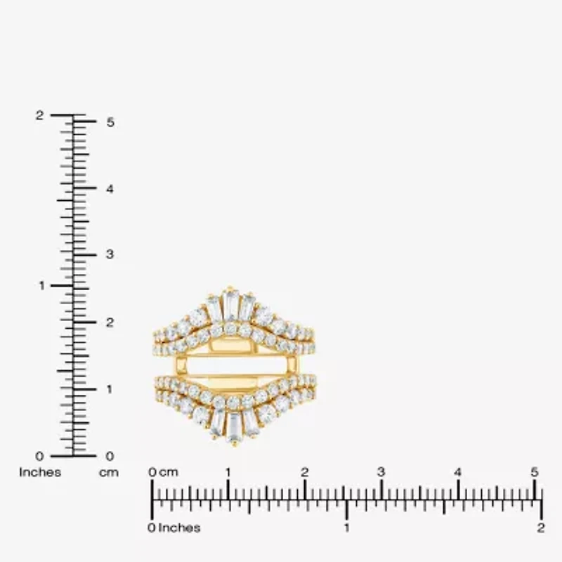 (F / Vs2) Womens 2 CT. T.W. Lab Grown White Diamond 10K Gold Ring Guard