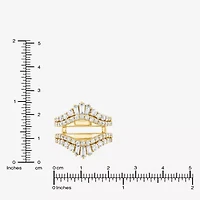(F / Vs2) Womens 2 CT. T.W. Lab Grown White Diamond 10K Gold Ring Guard