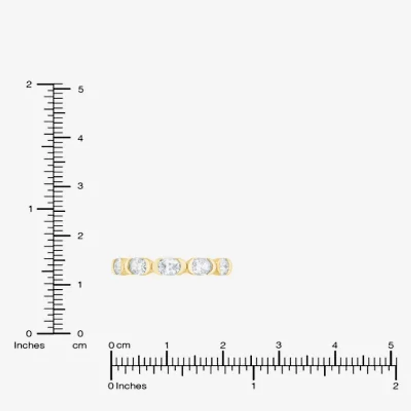 (F / Vs2) Womens 1 CT. T.W. Lab Grown White Diamond 10K Gold 5-Stone Band