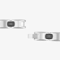 Mens Tungsten Solid Round 9 Inch Link Bracelet