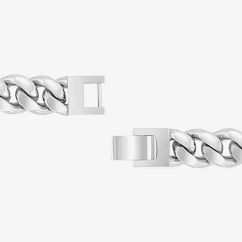 Mens Stainless Steel Solid Link Bracelet