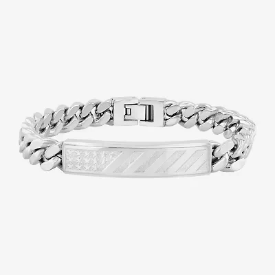 Mens Stainless Steel Solid Link Bracelet