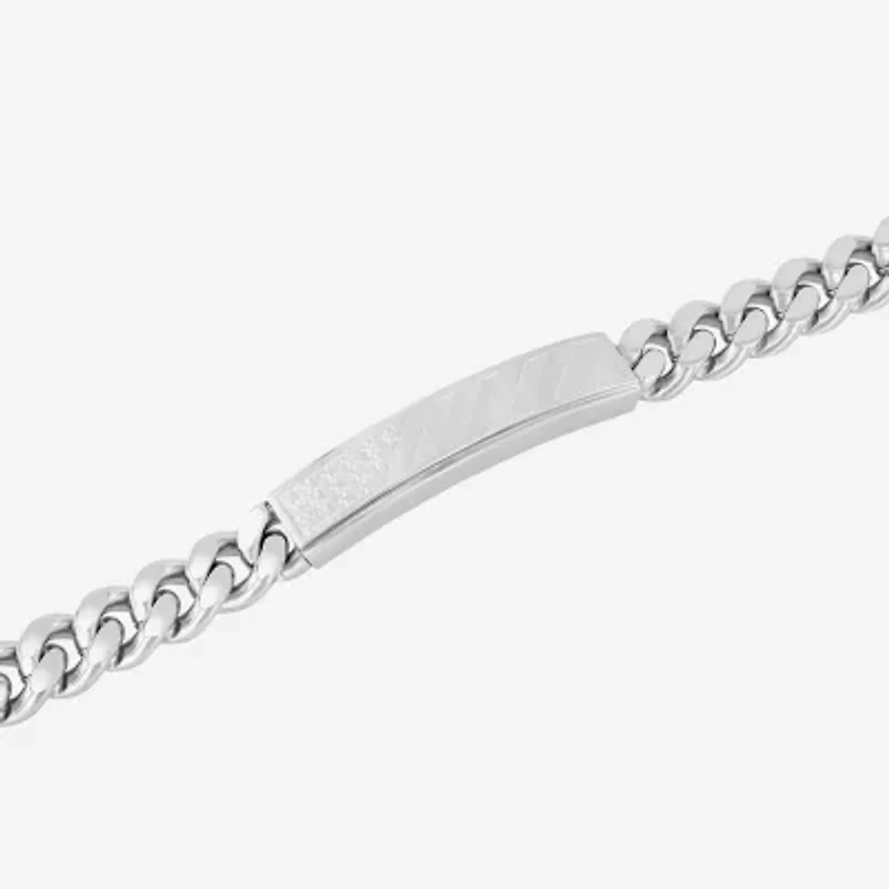 Mens Stainless Steel Solid Link Bracelet