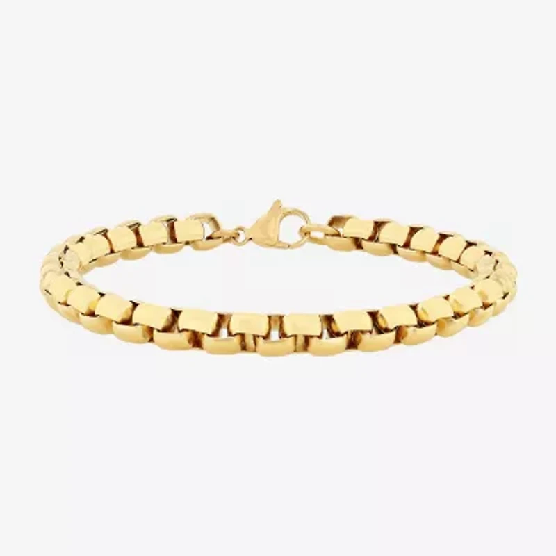 Mens Stainless Steel Solid 8 1/2 Inch Link Bracelet