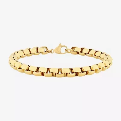 Mens Stainless Steel Solid 8 1/2 Inch Link Bracelet