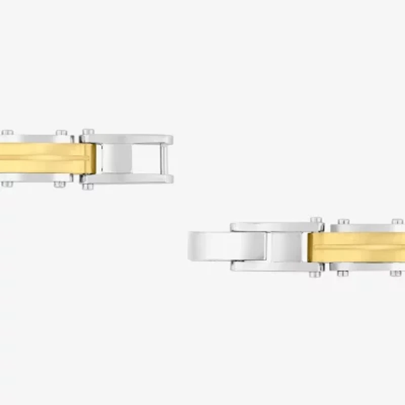 (H-I, I2-I3) Mens Stainless Steel Solid 8 1/2 Inch Link Bracelet