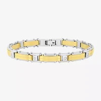 (H-I, I2-I3) Mens Stainless Steel Solid 8 1/2 Inch Link Bracelet