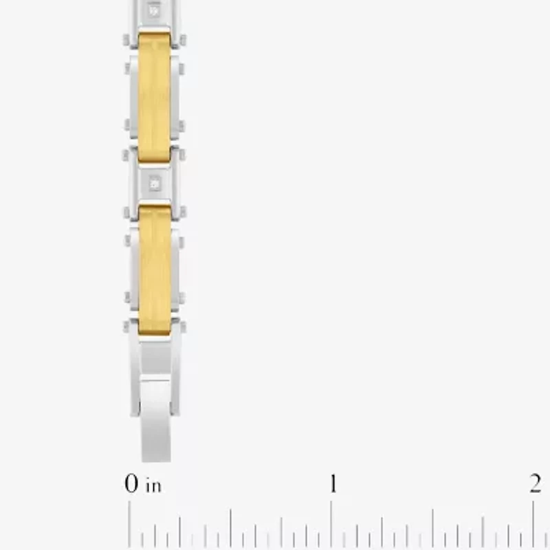 (H-I, I2-I3) Mens Stainless Steel Solid 8 1/2 Inch Link Bracelet