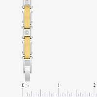 (H-I, I2-I3) Mens Stainless Steel Solid 8 1/2 Inch Link Bracelet