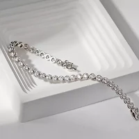 Diamonart Womens Cubic Zirconia Sterling Silver 7.25 Inch Tennis Bracelet