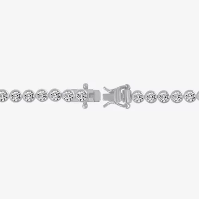 Diamonart Womens Cubic Zirconia Sterling Silver 7.25 Inch Tennis Bracelet