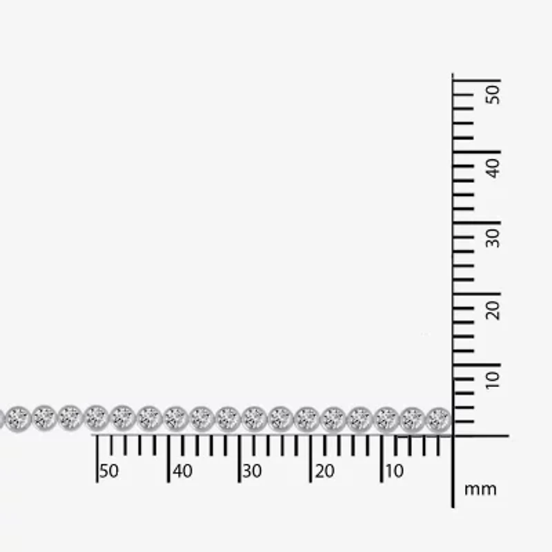 Diamonart Womens Cubic Zirconia Sterling Silver 7.25 Inch Tennis Bracelet