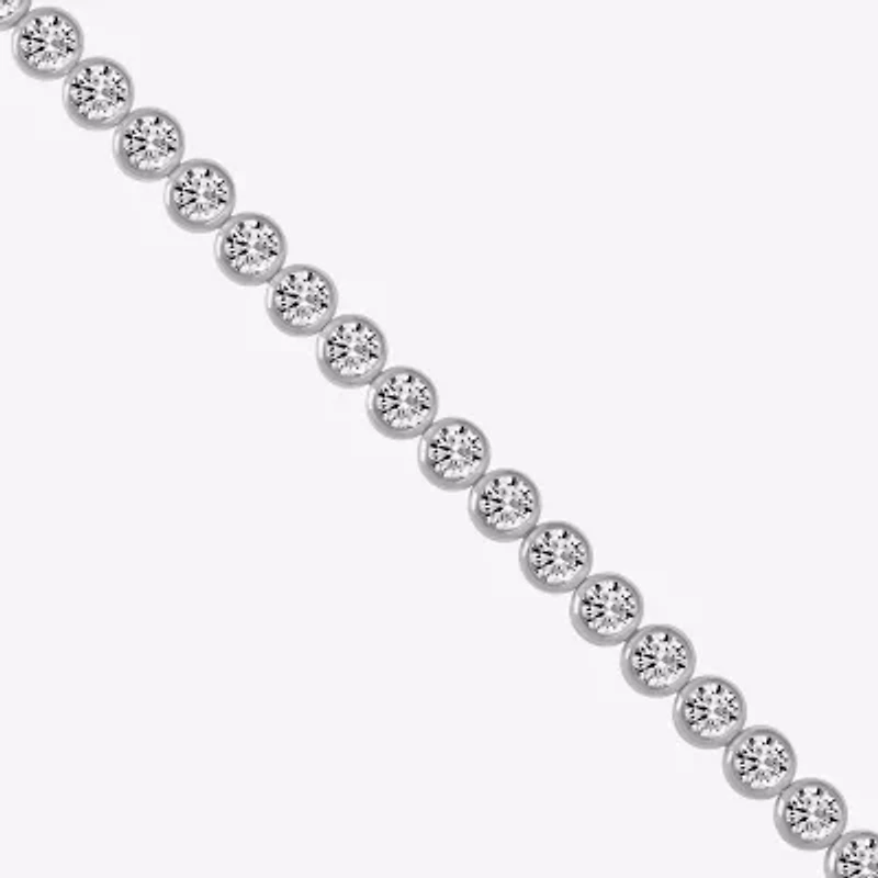 Diamonart Womens Cubic Zirconia Sterling Silver 7.25 Inch Tennis Bracelet