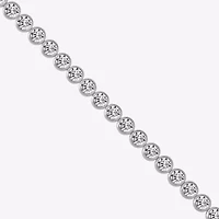 Diamonart Womens Cubic Zirconia Sterling Silver 7.25 Inch Tennis Bracelet