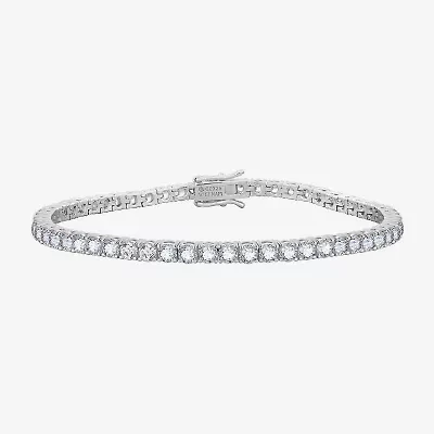 Diamonart Womens Cubic Zirconia Sterling Silver 7.25 Inch Tennis Bracelet