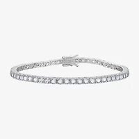 Diamonart Womens Cubic Zirconia Sterling Silver 7.25 Inch Tennis Bracelet