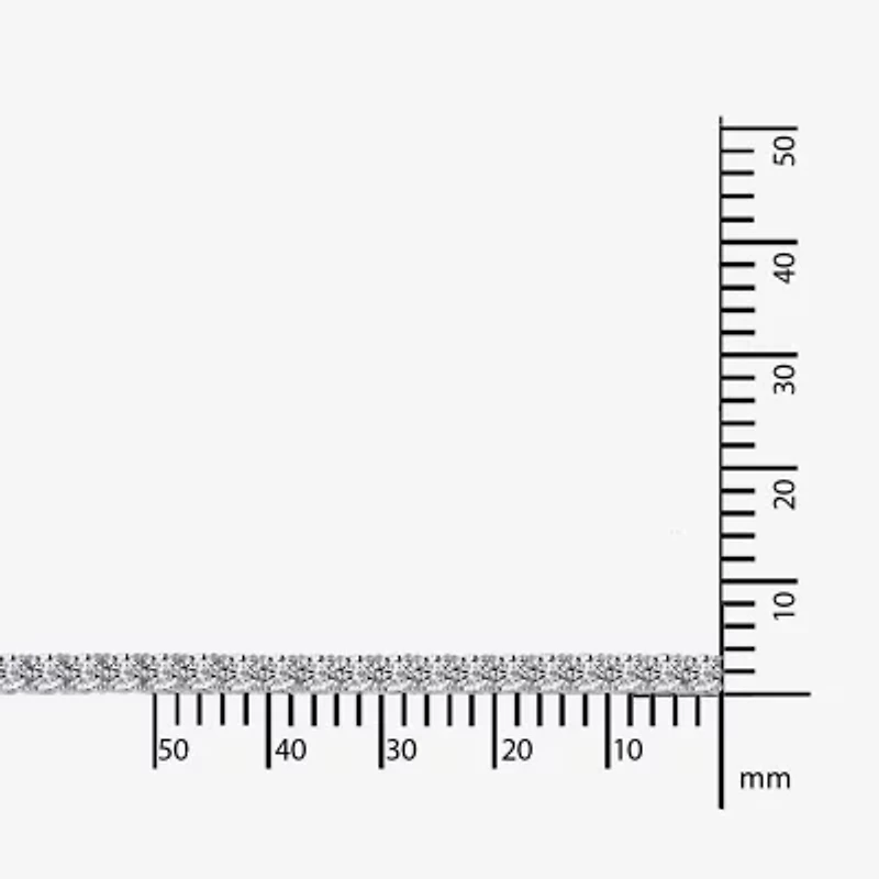 Diamonart Womens Cubic Zirconia Sterling Silver 7.25 Inch Tennis Bracelet