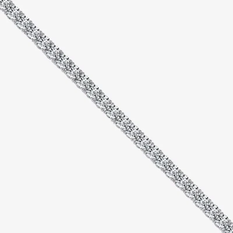 Diamonart Womens Cubic Zirconia Sterling Silver 7.25 Inch Tennis Bracelet