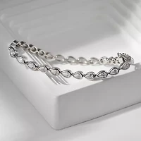 Diamonart Womens Cubic Zirconia Sterling Silver 7.25 Inch Tennis Bracelet