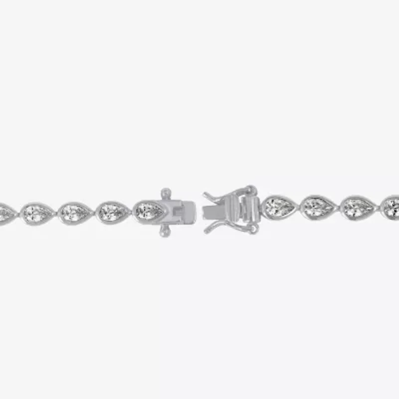 Diamonart Womens Cubic Zirconia Sterling Silver 7.25 Inch Tennis Bracelet