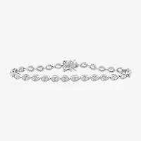 Diamonart Womens Cubic Zirconia Sterling Silver 7.25 Inch Tennis Bracelet