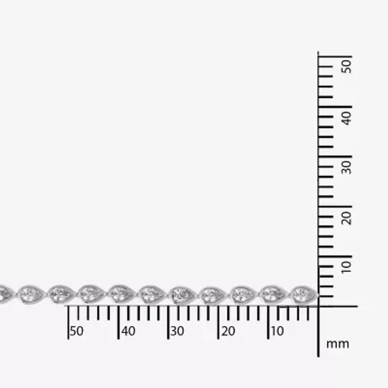 Diamonart Womens Cubic Zirconia Sterling Silver 7.25 Inch Tennis Bracelet